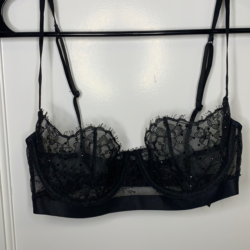 Victoria’s Secret Black Lace Balconette Bra- 32D